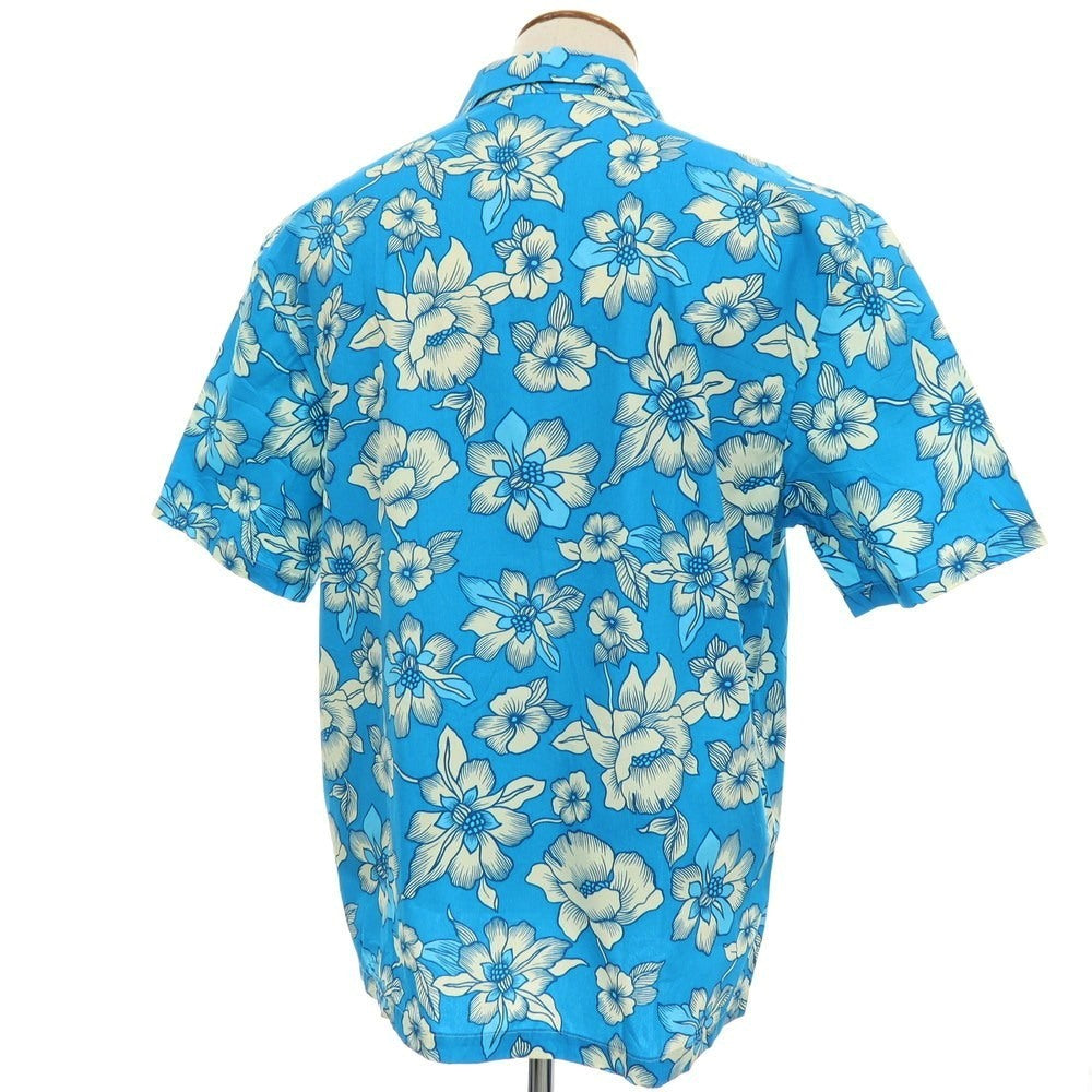 【中古】ヨーン ユーン ユン YOON コットン フラワー プリント オープンカラー 半袖シャツ ブルーxホワイト【サイズ48】【 状態ランクB 】【 メンズ 】