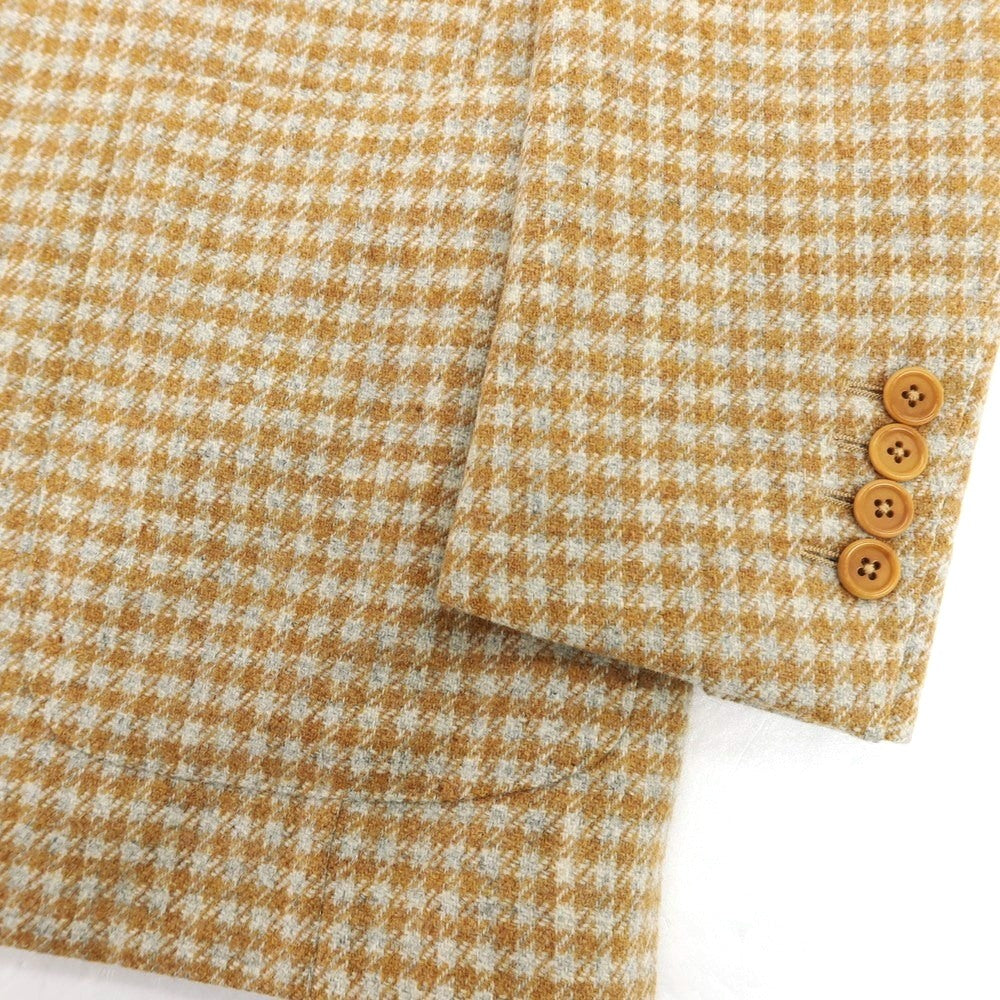 【中古】サルトリア カスタンジア Sartoria Castangia ウール チェック 3B カジュアルジャケット オレンジブラウン系【 42 】【 状態ランクD 】【 メンズ 】