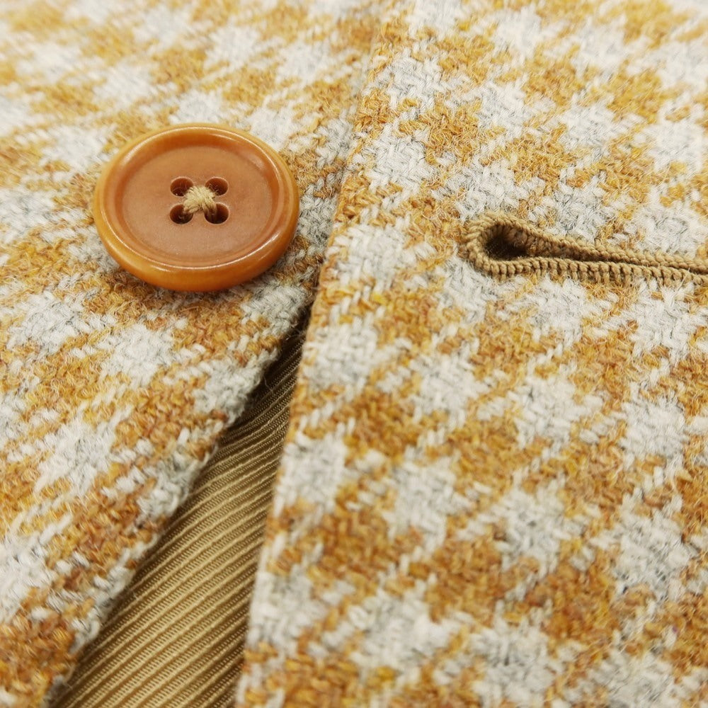 【中古】サルトリア カスタンジア Sartoria Castangia ウール チェック 3B カジュアルジャケット オレンジブラウン系【 42 】【 状態ランクD 】【 メンズ 】