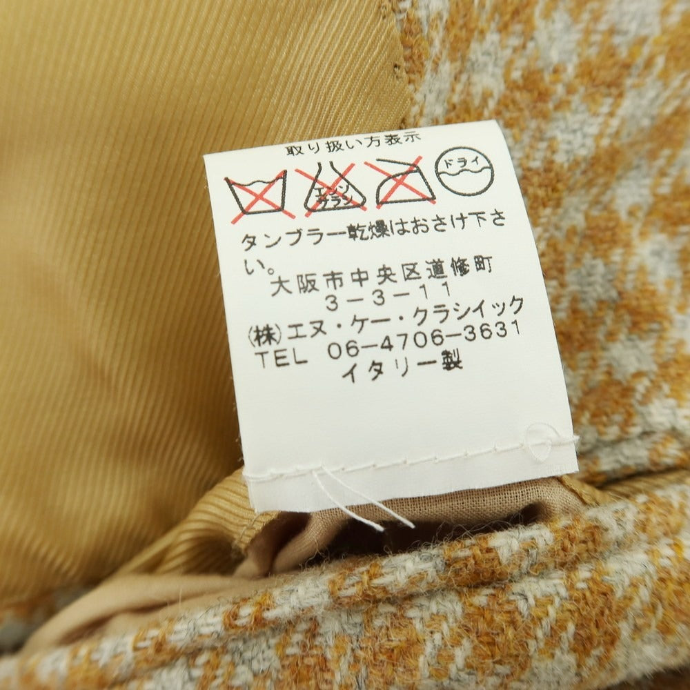 【中古】サルトリア カスタンジア Sartoria Castangia ウール チェック 3B カジュアルジャケット オレンジブラウン系【 42 】【 状態ランクD 】【 メンズ 】