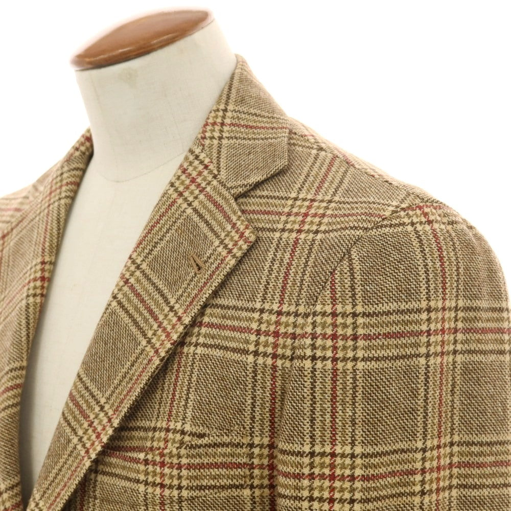 【中古】オラッツィオ ルチアーノ Orazio Luciano ウール チェック 3B カジュアルジャケット ブラウン【 46 】【 状態ランクB 】【 メンズ 】