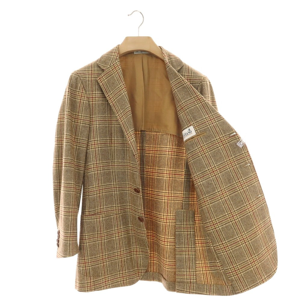 【中古】オラッツィオ ルチアーノ Orazio Luciano ウール チェック 3B カジュアルジャケット ブラウン【 46 】【 状態ランクB 】【 メンズ 】