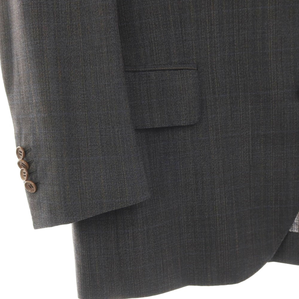 【SALE30%OFF/返品不可】【中古】バセットウォーカー BASSETT WALKER ウール チェック 3つボタンスーツ グレー【 サイズ48 】【 状態ランクB 】【 メンズ 】