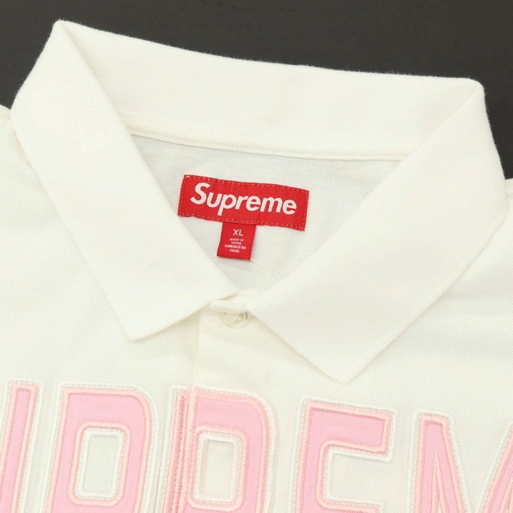 【中古】シュプリーム Supreme 2025年秋冬 Twill Applique Polo コットン 鹿の子 半袖ポロシャツ ホワイト【 XL 】【 状態ランクA 】【 メンズ 】