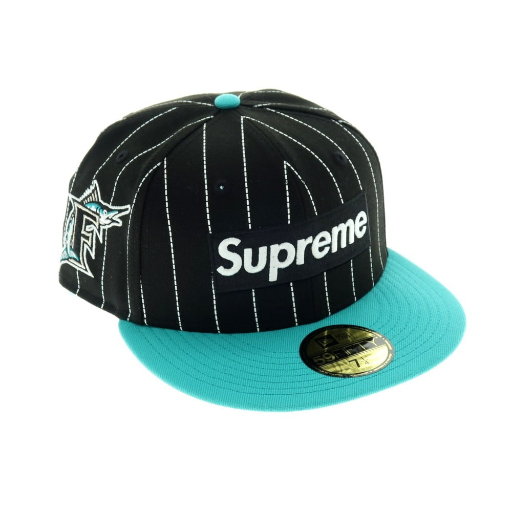【中古】【未使用】シュプリーム Supreme 2025年秋冬 MLB Teams Box Logo New Era キャップ ブラックxブルーグリーン【 7 1/4 】【 状態ランクS 】【 メンズ 】