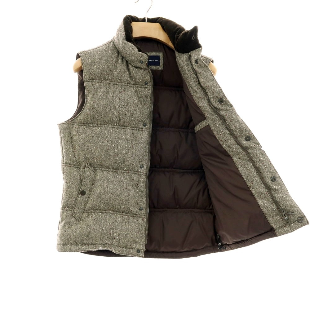 【中古】トゥモローランド TOMORROWLAND ウール スタンドカラー ダウンベスト ブルゾン グレーxホワイト【 M 】【 状態ランクB 】【 メンズ 】