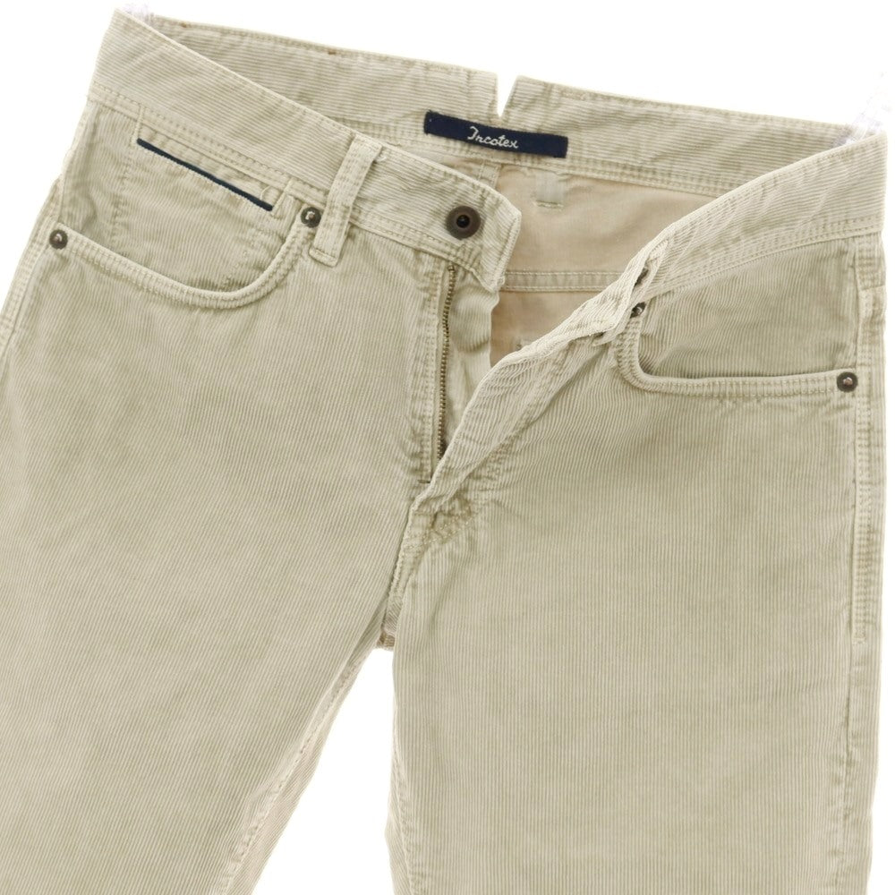 【中古】インコテックス INCOTEX ストレッチ コットン 細畝 コーデュロイパンツ ベージュ【 29 】【 状態ランクC 】【 メンズ 】