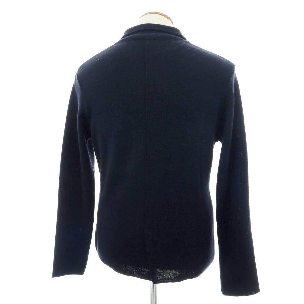 【中古】マガジーノ リカンビ MAGAZZINO RICAMBI ウールアクリル ダブル6B ニットジャケット ネイビー【 48 】【 状態ランクB 】【 メンズ 】