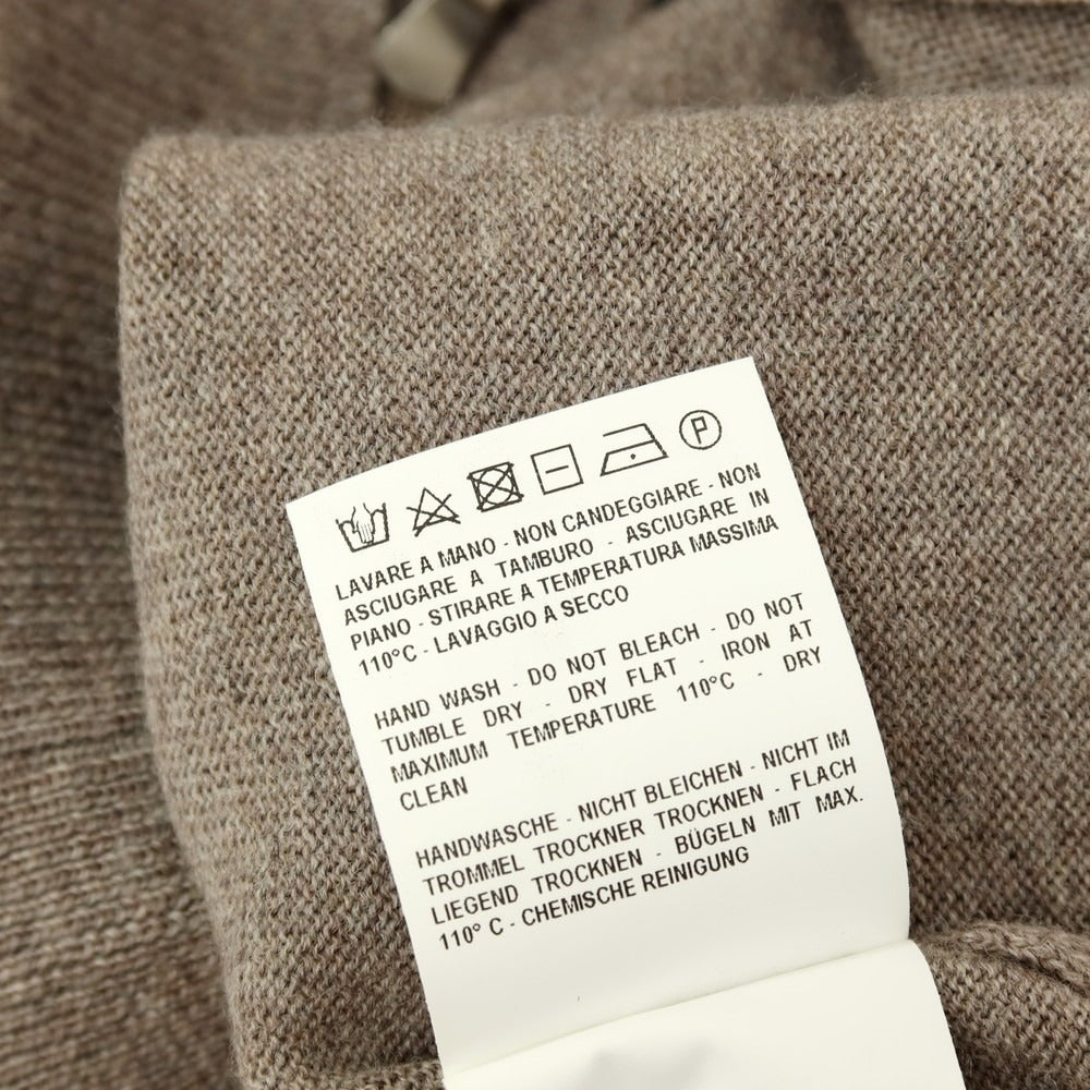 【中古】グランサッソ GRAN SASSO ハイゲージ ウール スタンドカラー ダブルジップ カーディガン グレージュ【 50 】【 状態ランクB 】【 メンズ 】