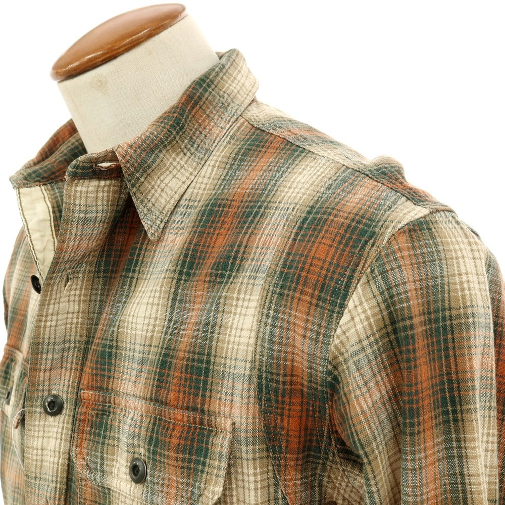 【中古】ダブルアールエル RRL DOUBLE RL コットン チェック カジュアルシャツ ベージュxグリーン系【 M 】【 状態ランクB 】【 メンズ 】