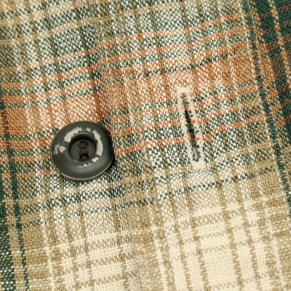【中古】ダブルアールエル RRL DOUBLE RL コットン チェック カジュアルシャツ ベージュxグリーン系【 M 】【 状態ランクB 】【 メンズ 】