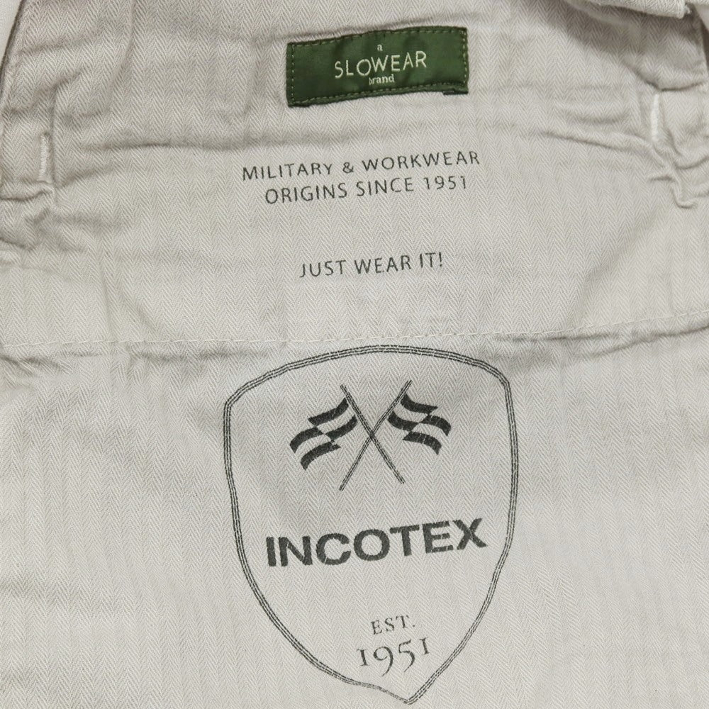 【中古】インコテックス スラックス INCOTEX SLACKS ストレッチ コットン カジュアルスラックスパンツ ライトグレー【サイズ32】【 状態ランクC 】【 メンズ 】