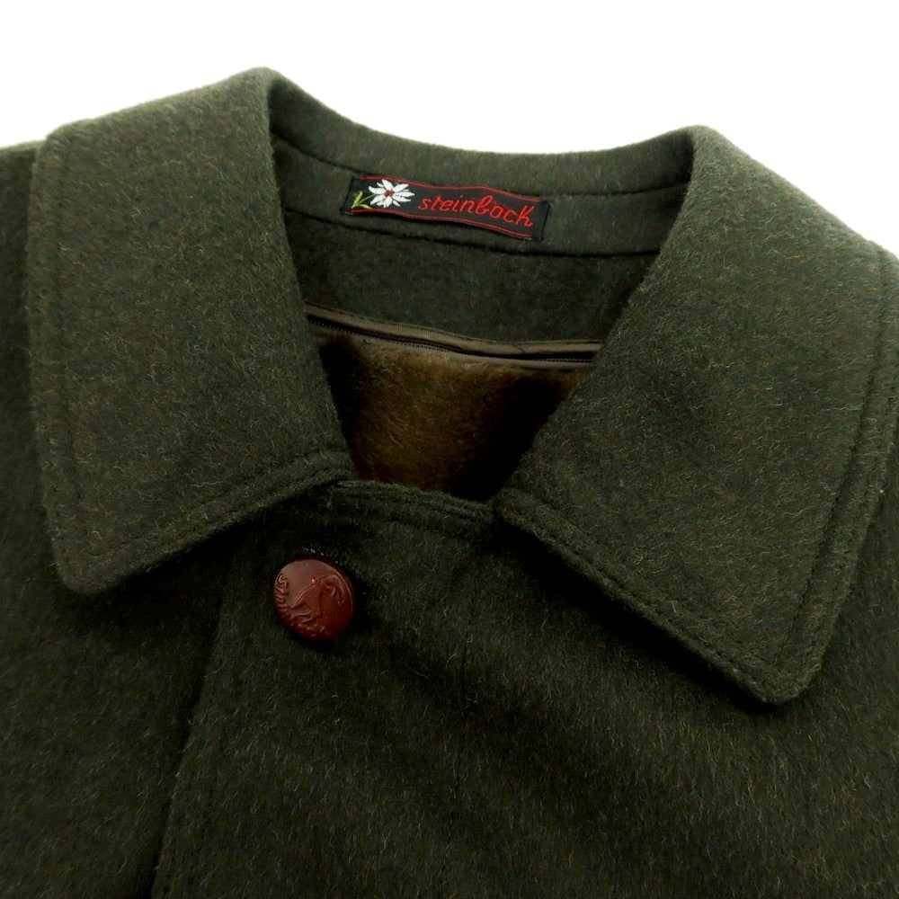 【中古】スタインボック Steinbock ウールアルパカ ファーライナー付 ステンカラーコート オリーブ【 50 】【 状態ランクB 】【 メンズ 】