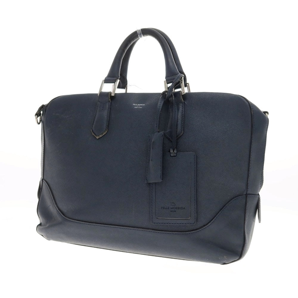 【中古】ペッレモルビダ PELLE MORBIDA CA006 レザー ブリーフケース ネイビー【WxH27】【メンズ】 中古】ペッレモルビダ PELLE MORBIDA CA006 レザー ブリーフケース