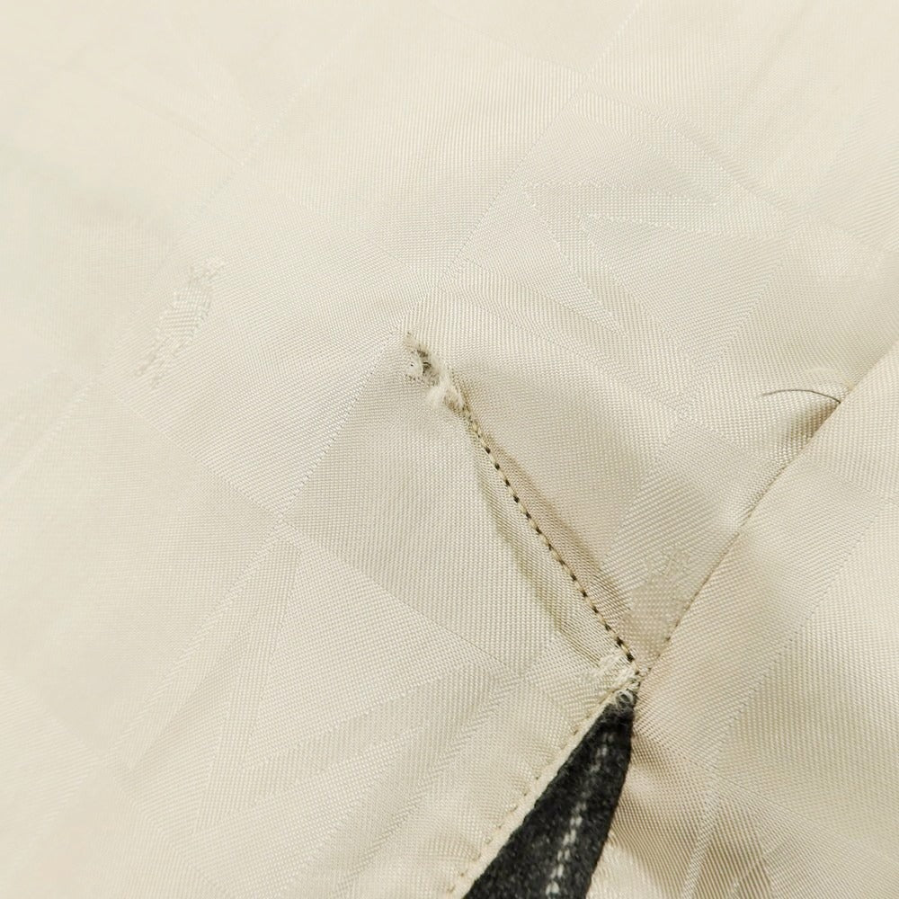 【中古】マッキントッシュ Mackintosh ウールカシミヤ ストライプ ステンカラーコート グレーxホワイト【 38 】【 状態ランクC 】【 メンズ 】