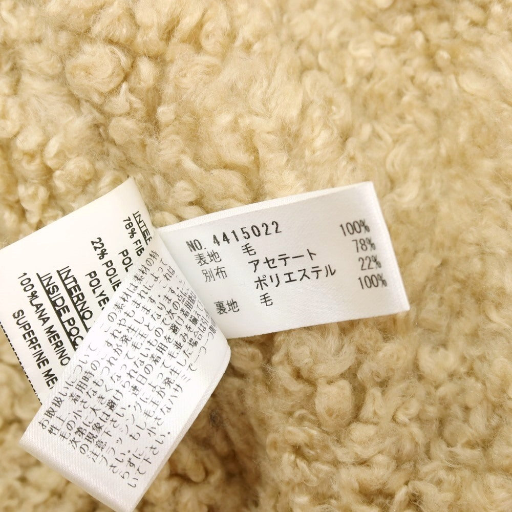 【中古】ヌール noue-rue ウール 裏ボア フーデッド ニットブルゾン ブラウンxベージュ【 46 】【 状態ランクC 】【 メンズ 】