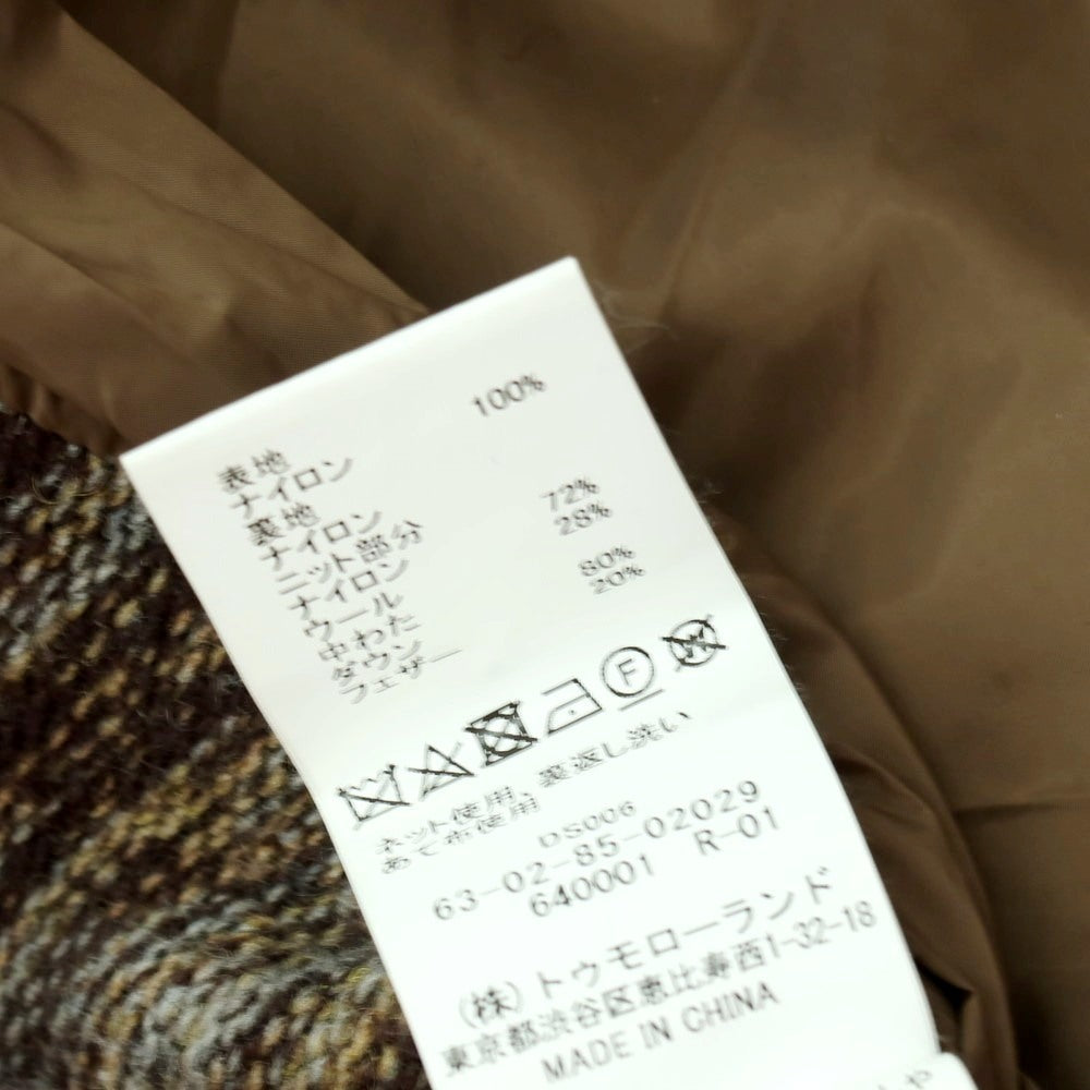 【中古】トゥモローランド TOMORROWLAND ナイロン ニット ショールカラー ダウンジャケット ブラウン【 S 】【 状態ランクC 】【 メンズ 】