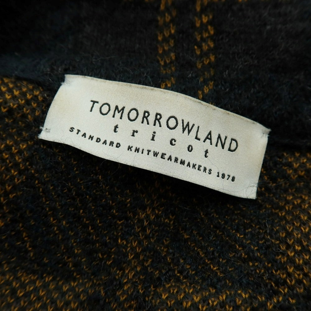 【中古】トゥモローランド TOMORROWLAND モヘヤナイロンコットンウール チェック ダブル6B ニットジャケット グリーンxブラック【 M 】【 状態ランクB 】【 メンズ 】