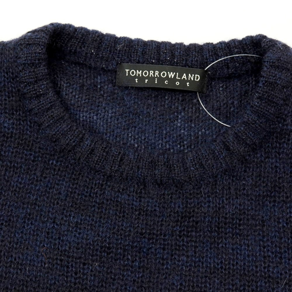 【中古】トゥモローランド TOMORROWLAND モヘヤナイロンウール クルーネック プルオーバーニット ネイビー【 M 】【 状態ランクB 】【 メンズ 】