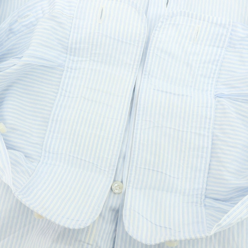 【中古】バルバ BARBA コットン ストライプ ワイドカラー ドレスシャツ ホワイトxブルー【 37 】【 状態ランクC 】【 メンズ 】