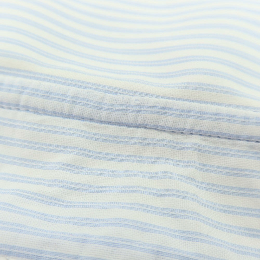 【中古】バルバ BARBA コットン ストライプ ワイドカラー ドレスシャツ ホワイトxブルー【 37 】【 状態ランクC 】【 メンズ 】