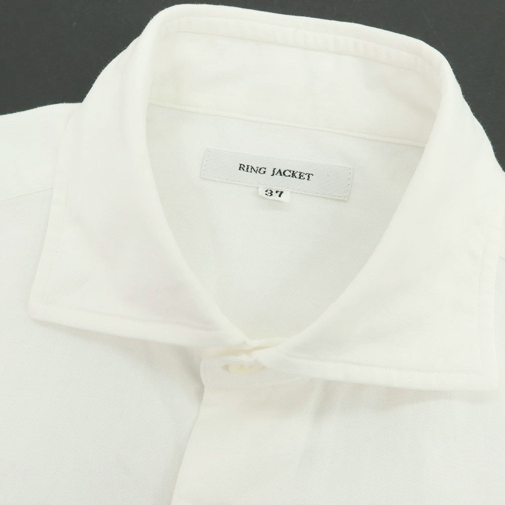 【中古】リングヂャケット RING JACKET コットン ワイドカラー ドレスシャツ ホワイト【 37 】【 状態ランクC 】【 メンズ 】