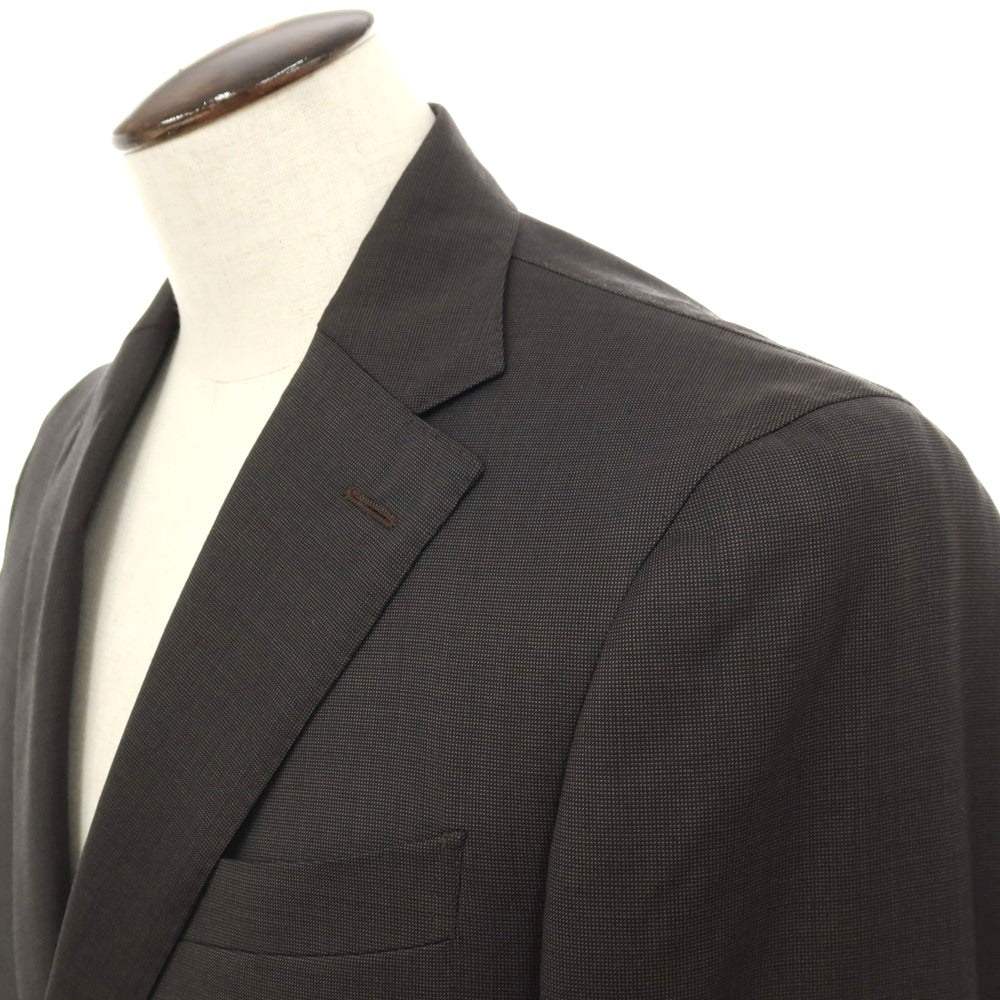 【中古】ルイジ ビアンキ マントヴァ Luigi Bianchi Mantova ウール 2つボタンスーツ アッシュブラウンxブラック【サイズ50】【 状態ランクB 】【 メンズ 】