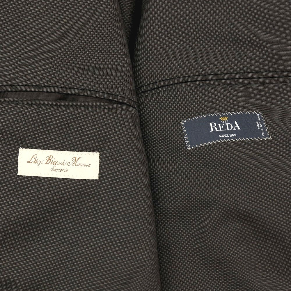 【中古】ルイジ ビアンキ マントヴァ Luigi Bianchi Mantova ウール 2つボタンスーツ アッシュブラウンxブラック【サイズ50】【 状態ランクB 】【 メンズ 】