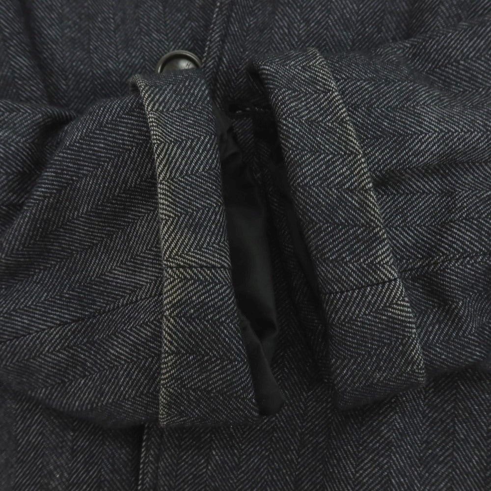 【中古】ヘルノ Herno ウールコットン ステンカラーコート ブラックxグレー【 46 】【 状態ランクC 】【 メンズ 】