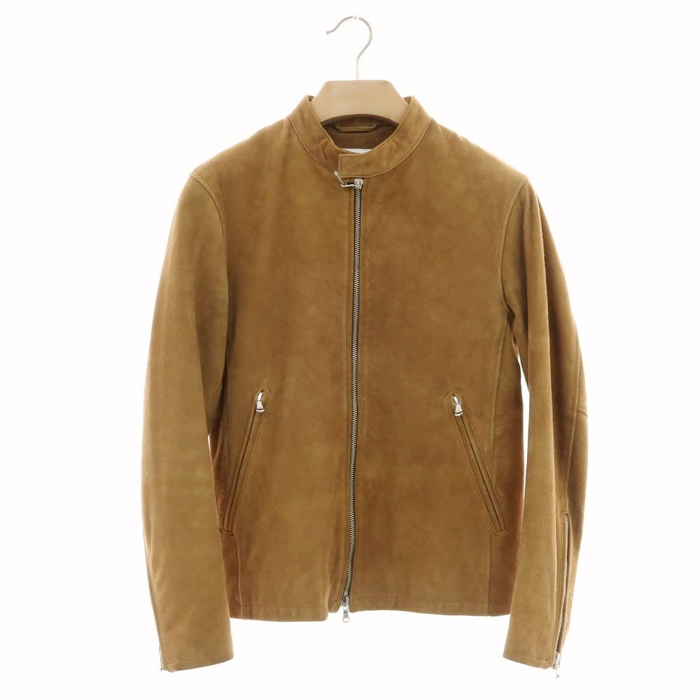【中古】ビューティアンドユースユナイテッドアローズ BEAUTY&YOUTH UNITED ARROWS ゴート スエード レザー シングルライダースジャケット キャメル【 S 】【 状態ランクC 】【 メンズ 】