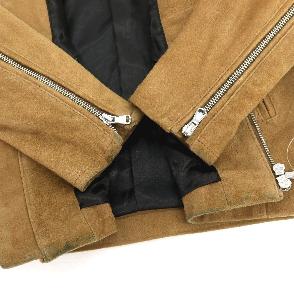 【中古】ビューティアンドユースユナイテッドアローズ BEAUTY&YOUTH UNITED ARROWS ゴート スエード レザー シングルライダースジャケット キャメル【 S 】【 状態ランクC 】【 メンズ 】