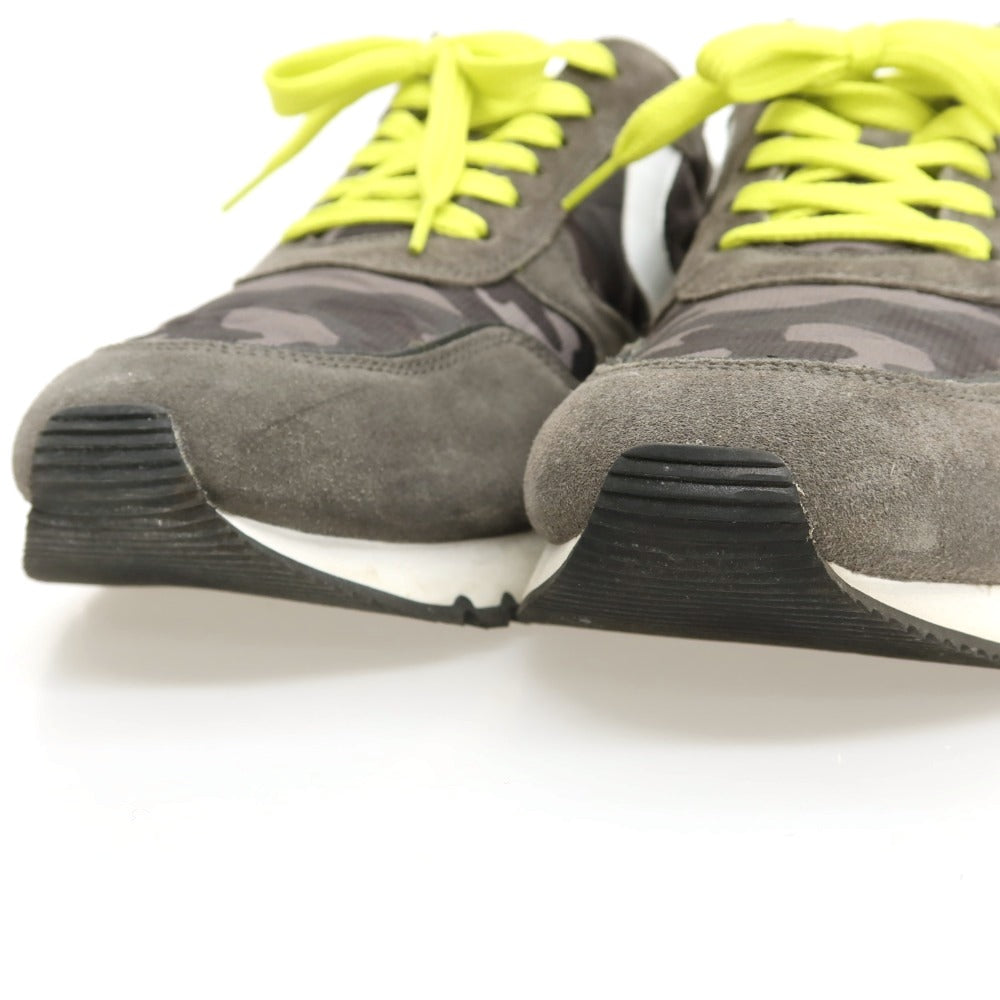 【中古】ボイルブランシェ VOILE BLANCHE スエード ナイロン カモフラージュ柄 スニーカー ダークグレーxイエロー【サイズ42】【 状態ランクB 】【 メンズ 】