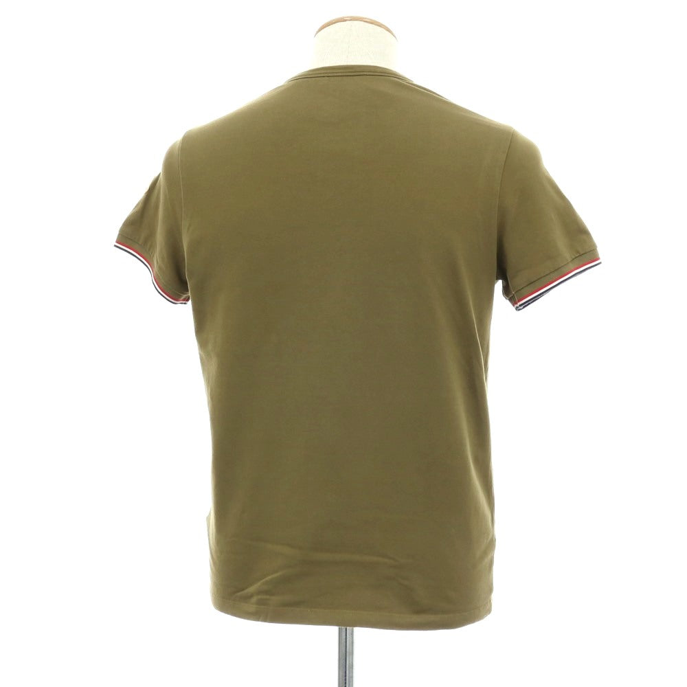 【中古】モンクレール MONCLER コットンポリウレタン クルーネック 半袖Tシャツ オリーブ【サイズS】【 状態ランクB 】【 メンズ 】