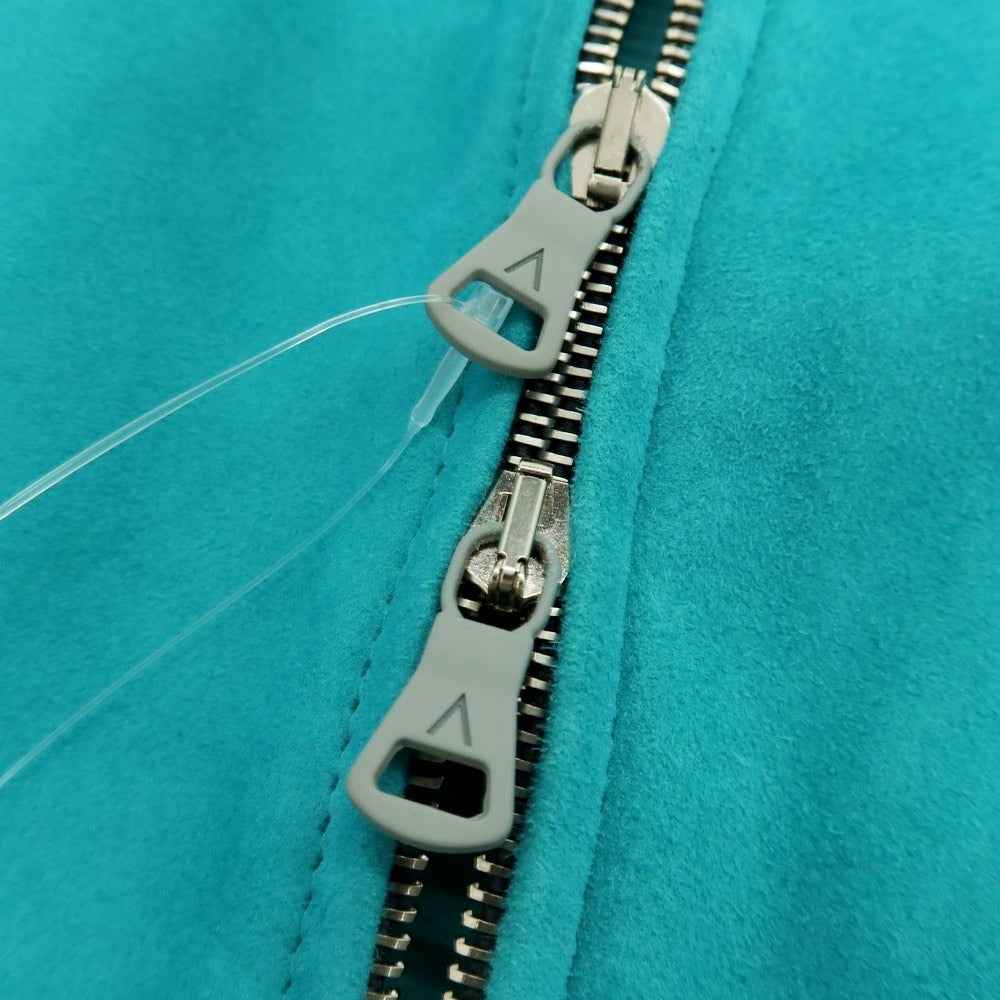 【中古】サンニーノ SANNINO スエード ダブルジップ レザーブルゾン ターコイズ【 50(紙タグ参照) 】【 状態ランクC 】【 メンズ 】