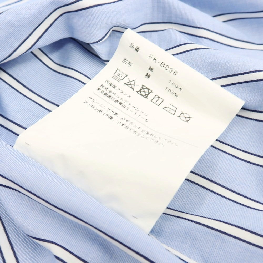 【中古】コムデギャルソンシャツ COMME des GARCONS SHIRT 2023年春夏 コットン ストライプ レギュラーカラー カジュアルシャツ ブルーxホワイト【サイズL】【 状態ランクC 】【 メンズ 】