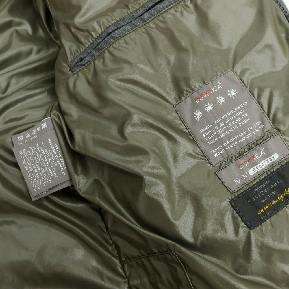 【中古】デュベティカ DUVETICA ウールカシミヤ フルジップ フーデッド ダウンジャケット グレー【 48 】【 状態ランクD 】【 メンズ 】