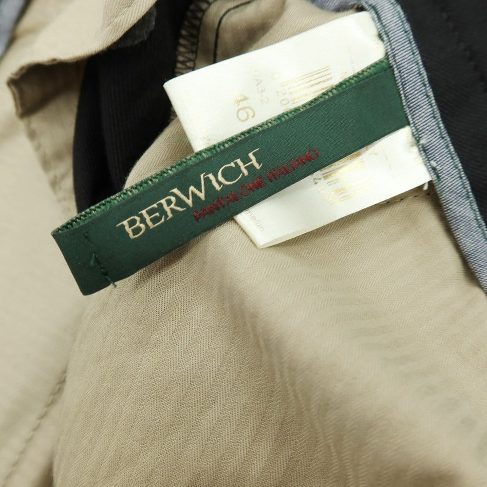 【中古】ベルウィッチ BERWICH ポリエステルウール イージースラックスパンツ ブラック【サイズ46】【 状態ランクB 】【 メンズ 】