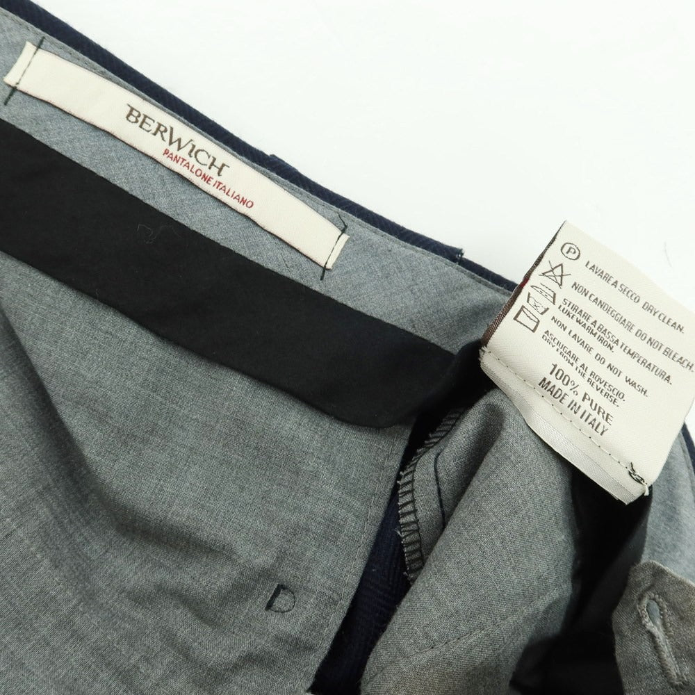 【中古】ベルウィッチ BERWICH ウール カジュアルスラックスパンツ ネイビー【サイズ46】【 状態ランクC 】【 メンズ 】