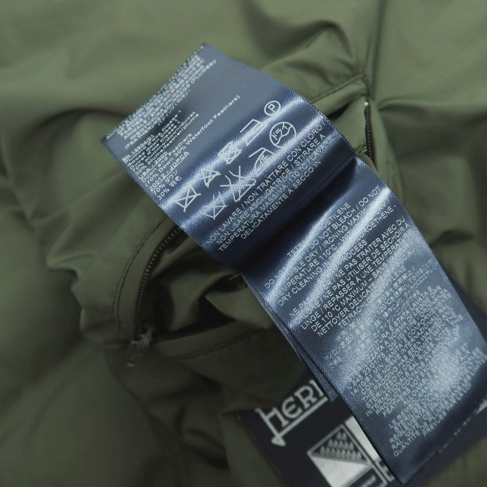 【中古】ヘルノ Herno POLAR-TECH ナイロン フーデッド ダウンコート グリーン【サイズ46】【 状態ランクB 】【 メンズ 】