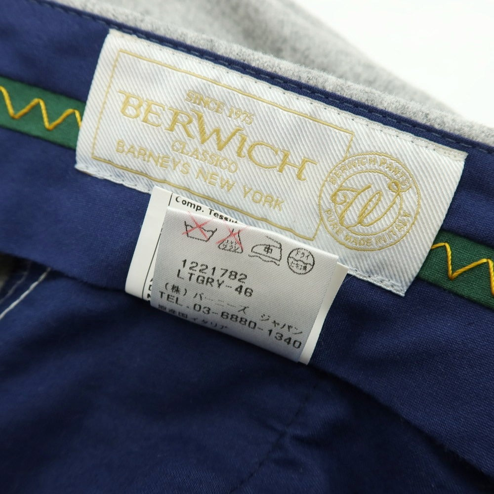 【中古】ベルウィッチ BERWICH ウール ドレススラックスパンツ ライトグレー【サイズ46】【 状態ランクC 】【 メンズ 】