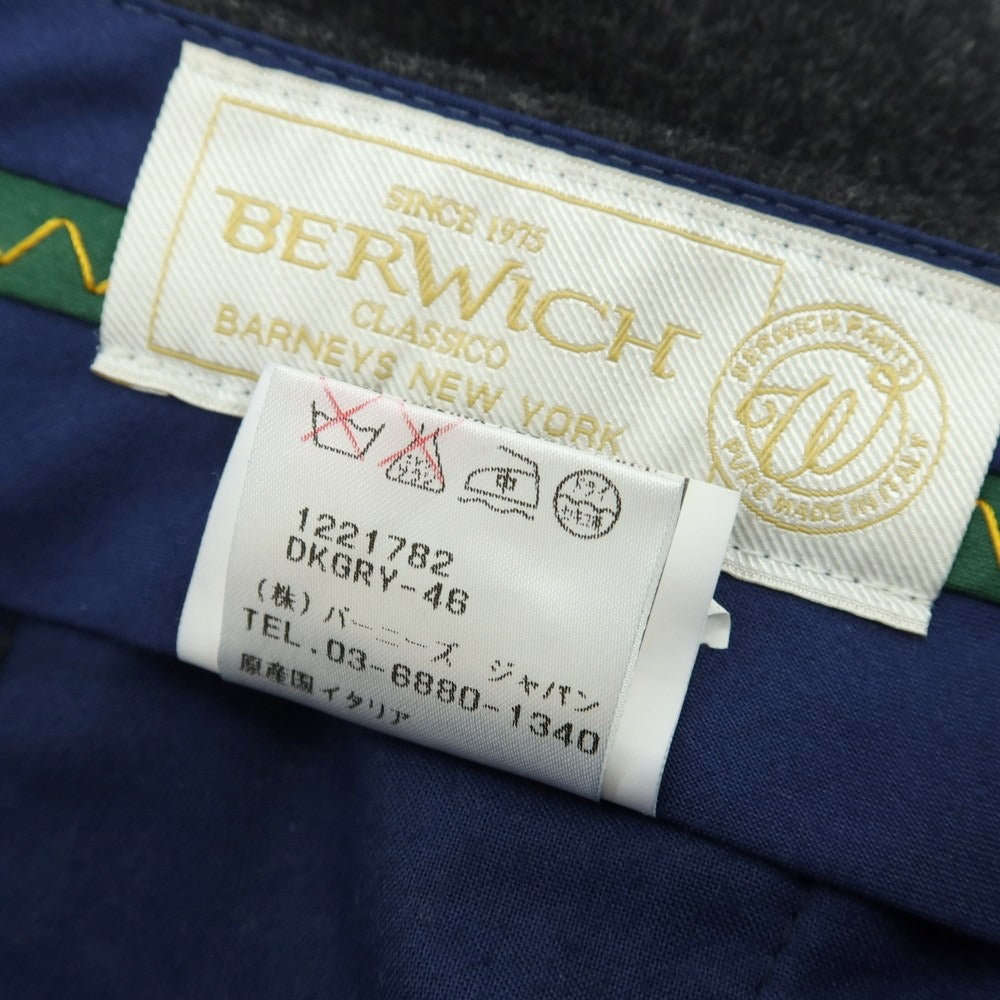 【中古】ベルウィッチ BERWICH ドレススラックスパンツ チャコールグレー【サイズ46】【 状態ランクB 】【 メンズ 】