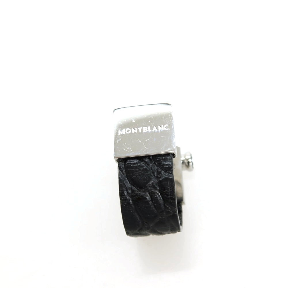 【中古】モンブラン MONTBLANC クロコダイル レザー カフリンクス カフス ブラックxシルバー【 状態ランクA 】【 メンズ 】
