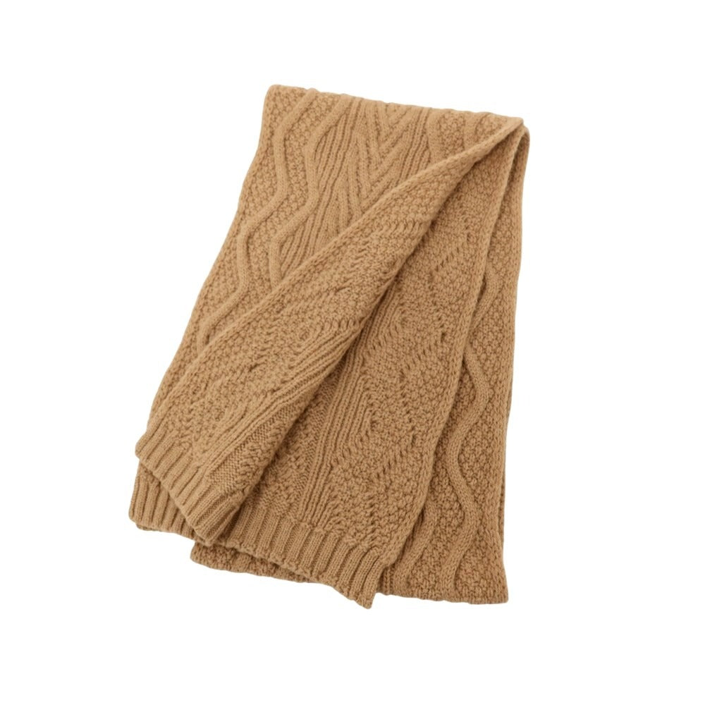 【中古】インバーアラン INVERALLAN ケーブル編みウール マフラー ライトブラウン【 状態ランクB 】【 メンズ 】