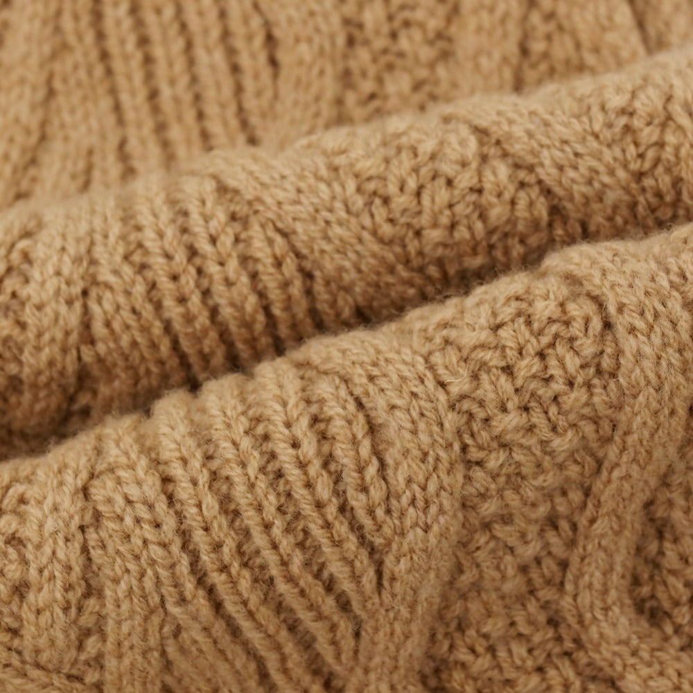 【中古】インバーアラン INVERALLAN ケーブル編みウール マフラー ライトブラウン【 状態ランクB 】【 メンズ 】