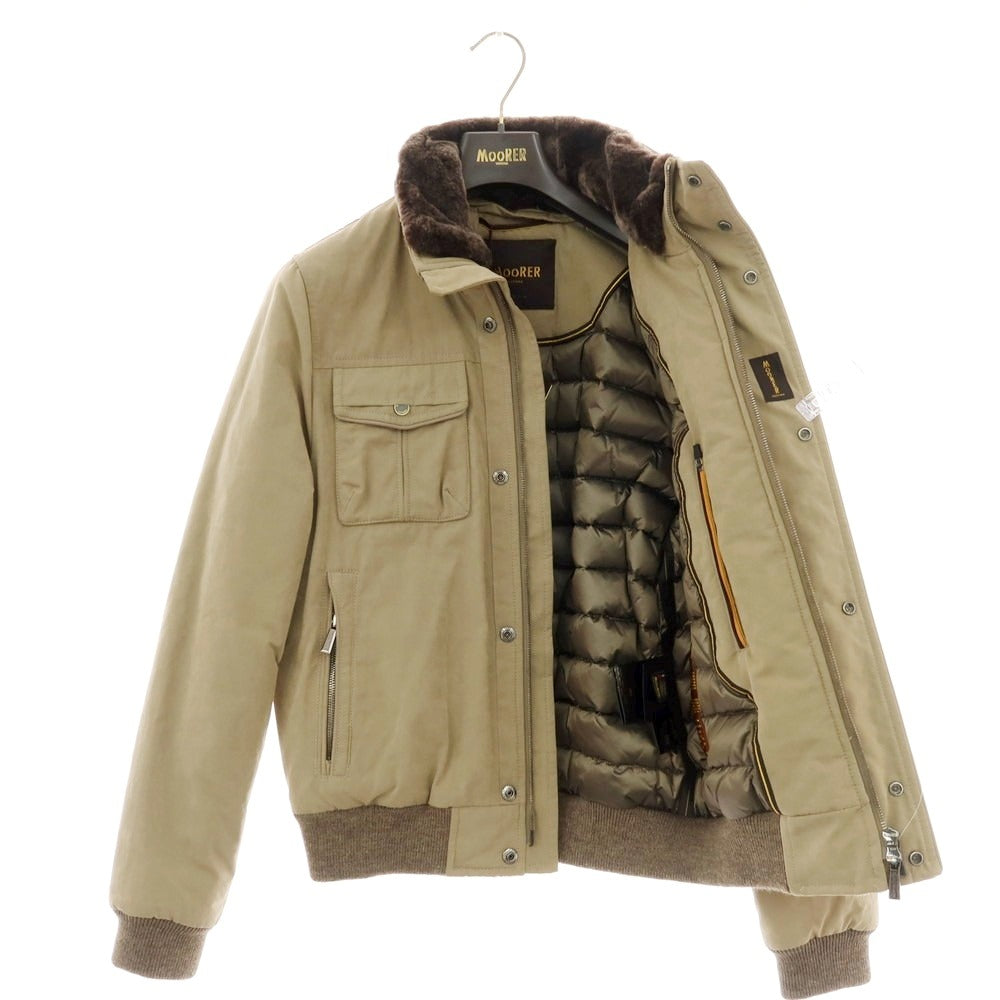 【新品】ムーレー MOORER IAGO-S1 コットンポリエステルナイロン ショートダウンジャケット カーキベージュ【 44 】【 状態ランクN 】【 メンズ 】