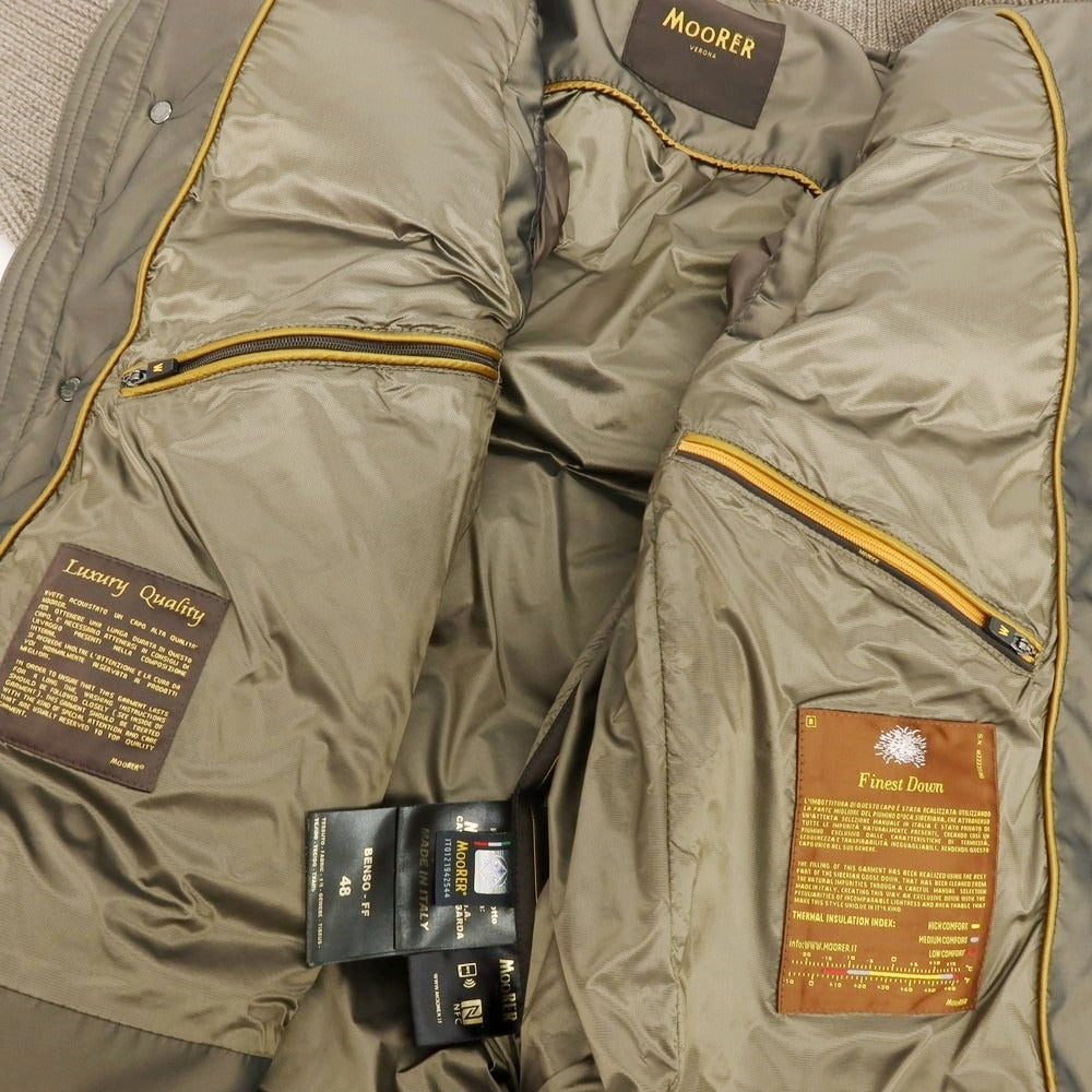 【新品】ムーレー MOORER BENSO-FF 2WAY ウール ダウンジャケット ダウンベスト グレージュ系【 48 】【 状態ランクN 】【 メンズ 】