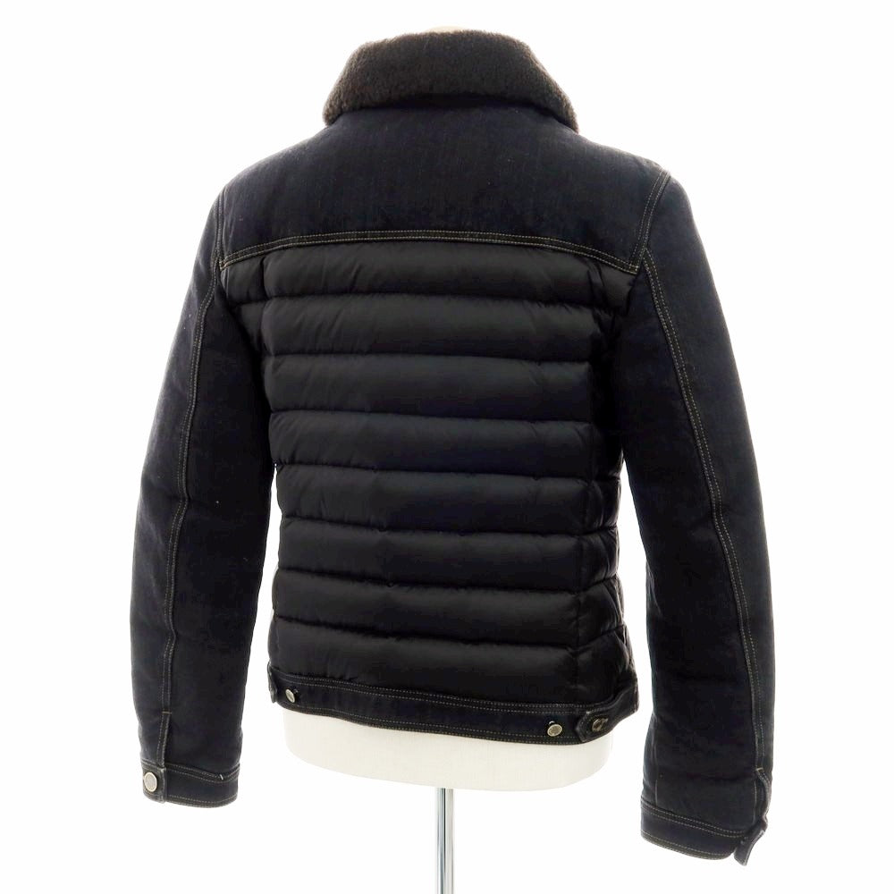 【新品】ムーレー MOORER MONDOR-FUR ファー デニム ダウンジャケット ブラック【 44 】【 状態ランクN 】【 メンズ 】