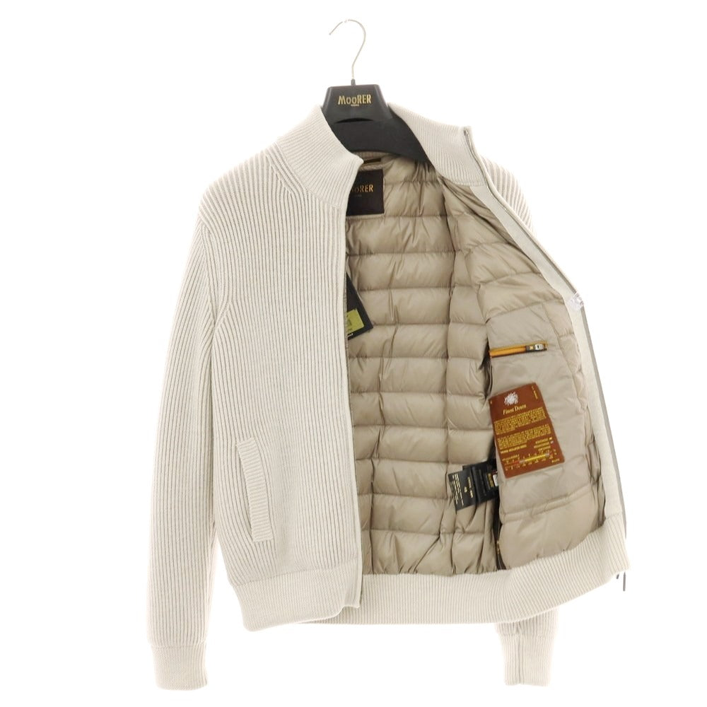【新品】ムーレー MOORER ARENA-CW1 ミドルゲージウールニット ダウンジャケット ライトベージュ【 48 】【 状態ランクN 】【 メンズ 】