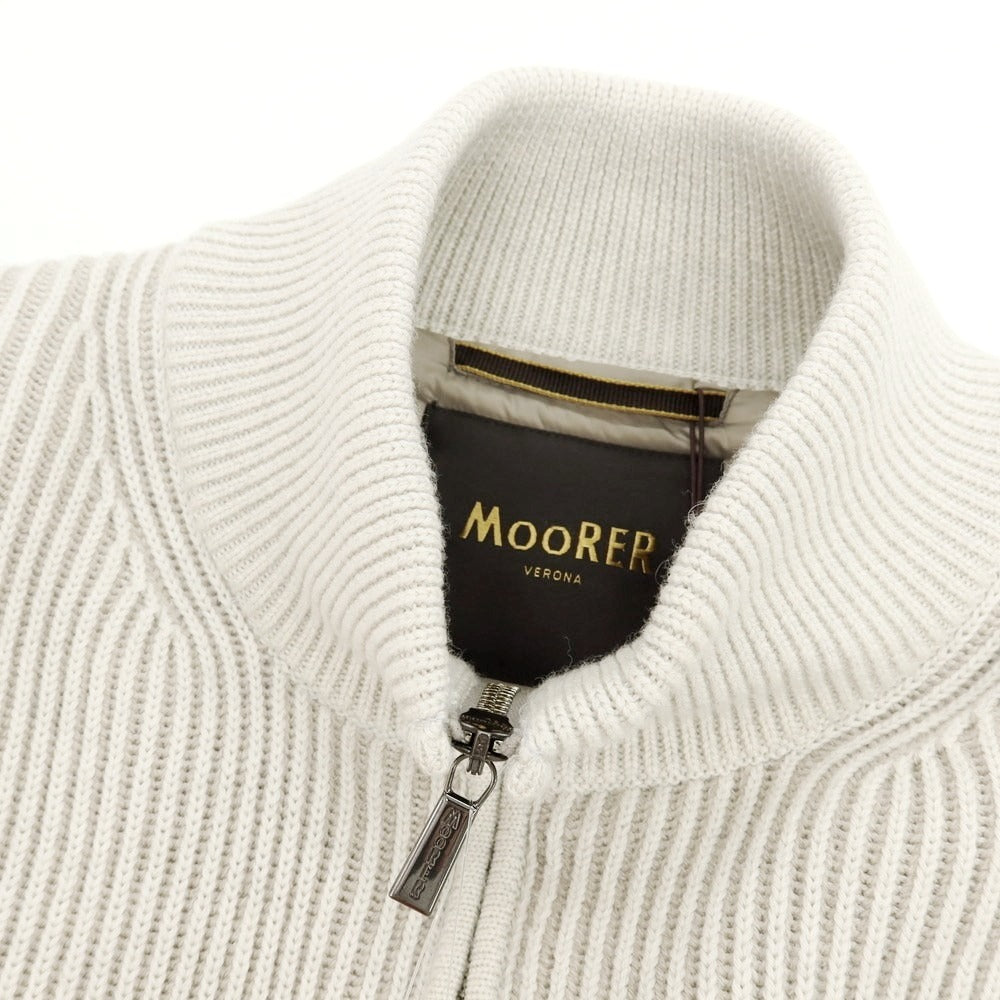 【新品】ムーレー MOORER ARENA-CW1 ミドルゲージウールニット ダウンジャケット ライトベージュ【 48 】【 状態ランクN 】【 メンズ 】