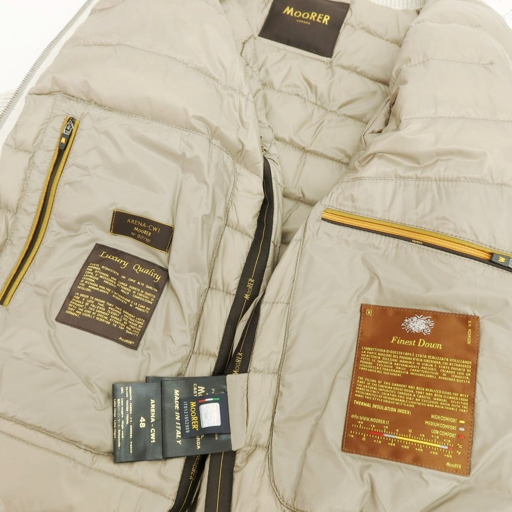 【新品】ムーレー MOORER ARENA-CW1 ミドルゲージウールニット ダウンジャケット ライトベージュ【 48 】【 状態ランクN 】【 メンズ 】